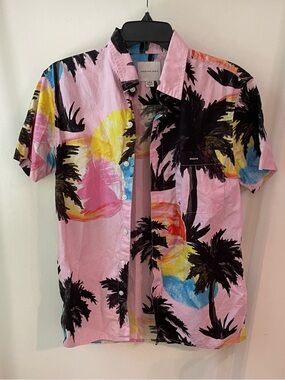 American Eagle | NWOT | Retro 80’s Miami Tropical Short Sleeve Button-Up Shirt